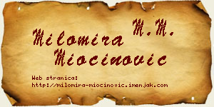 Milomira Miočinović vizit kartica